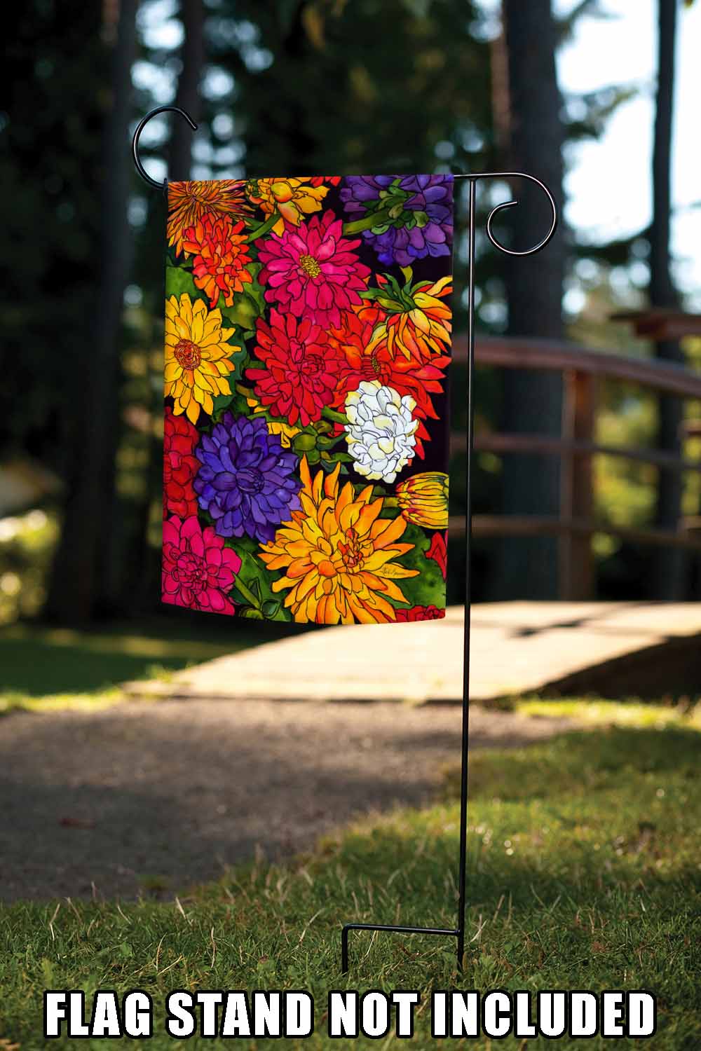Dizzy Dahlias Decorative Flower Flag
