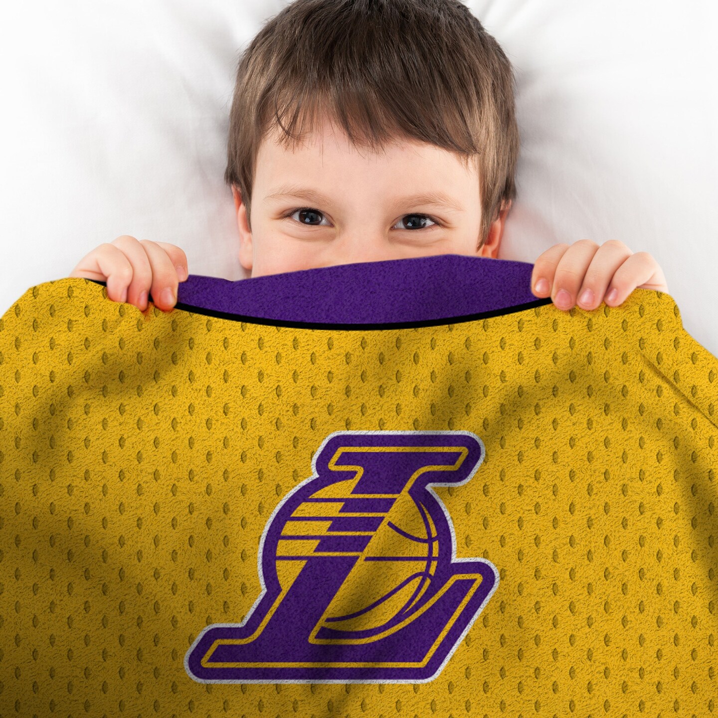 Sleep Squad Los Angeles Lakers LeBron James 60” x 80” Raschel Plush Jersey #23 Basketball Blanket
