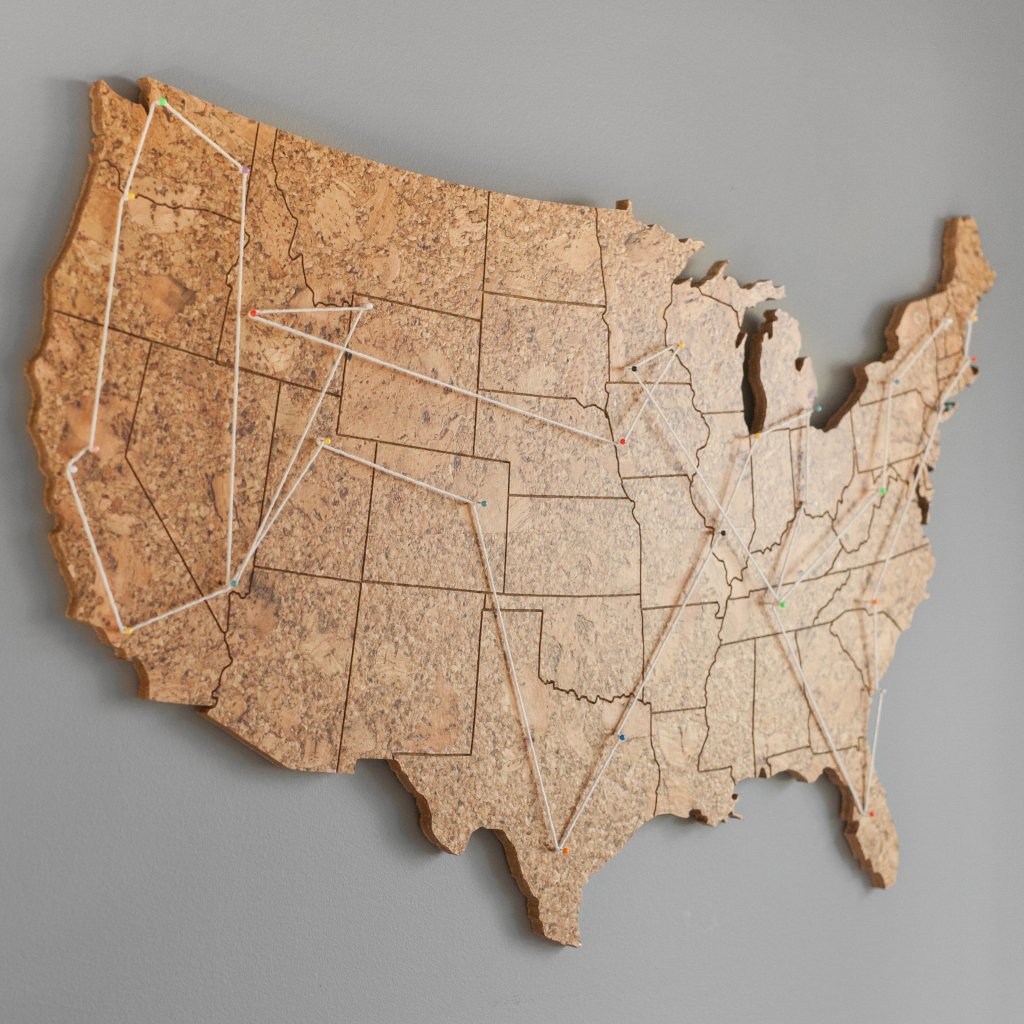 Cork Map of the United States - 15459917951328 