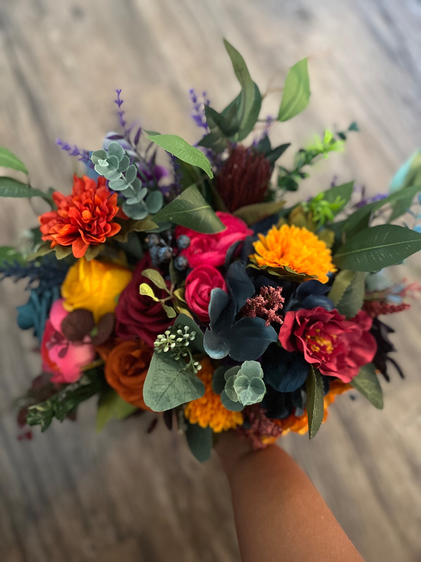 Wedding bouquet jewel tone bouquet bride bouquet burgundy purple orange  bouquets bridesmaids bouquets WhenUwed | MakerPlace by Michaels, image size:810x1080