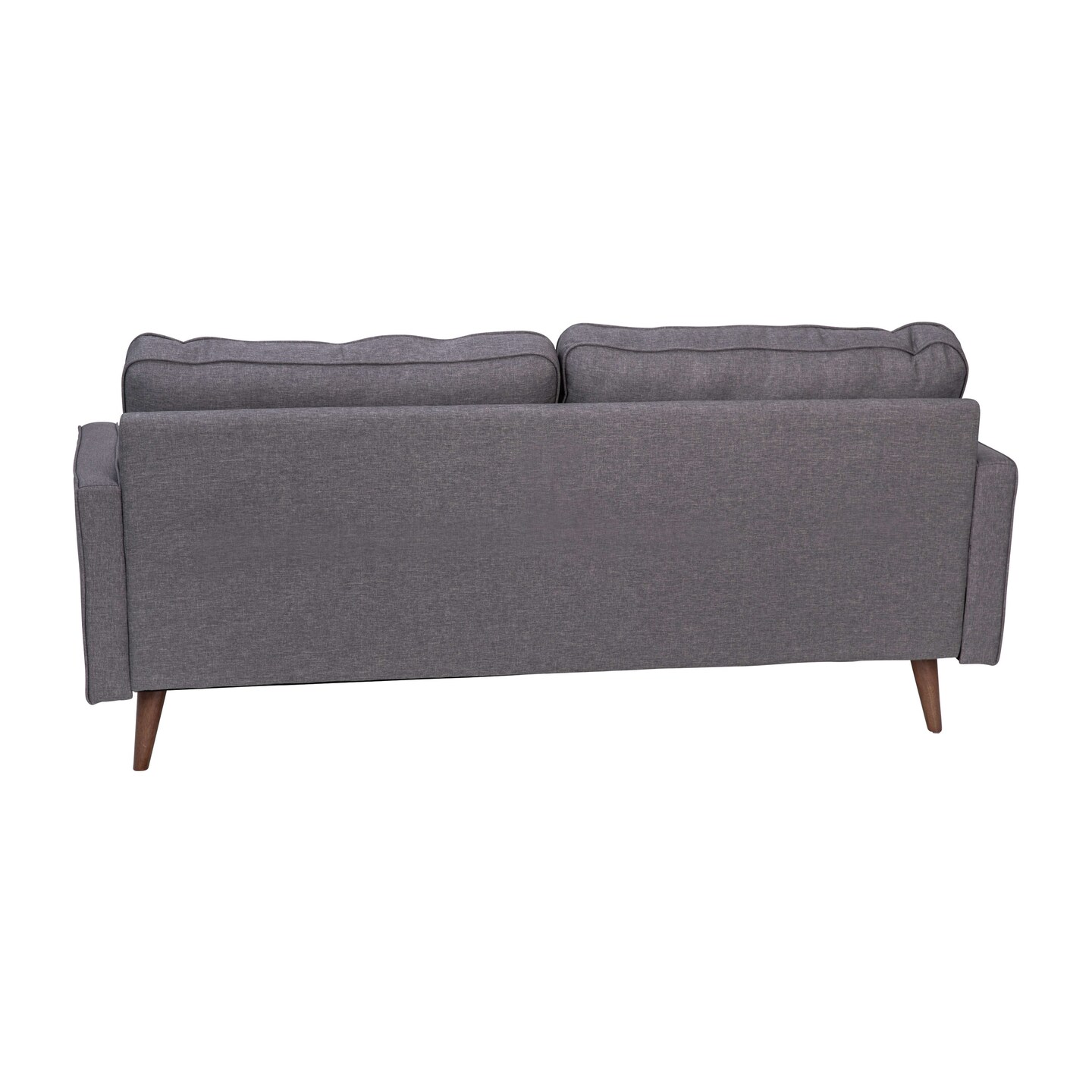 Emma and Oliver Holden Upholstered Mid-Century Modern Pocket Spring Sofa with Wooden Legs and Removable Back Cushions