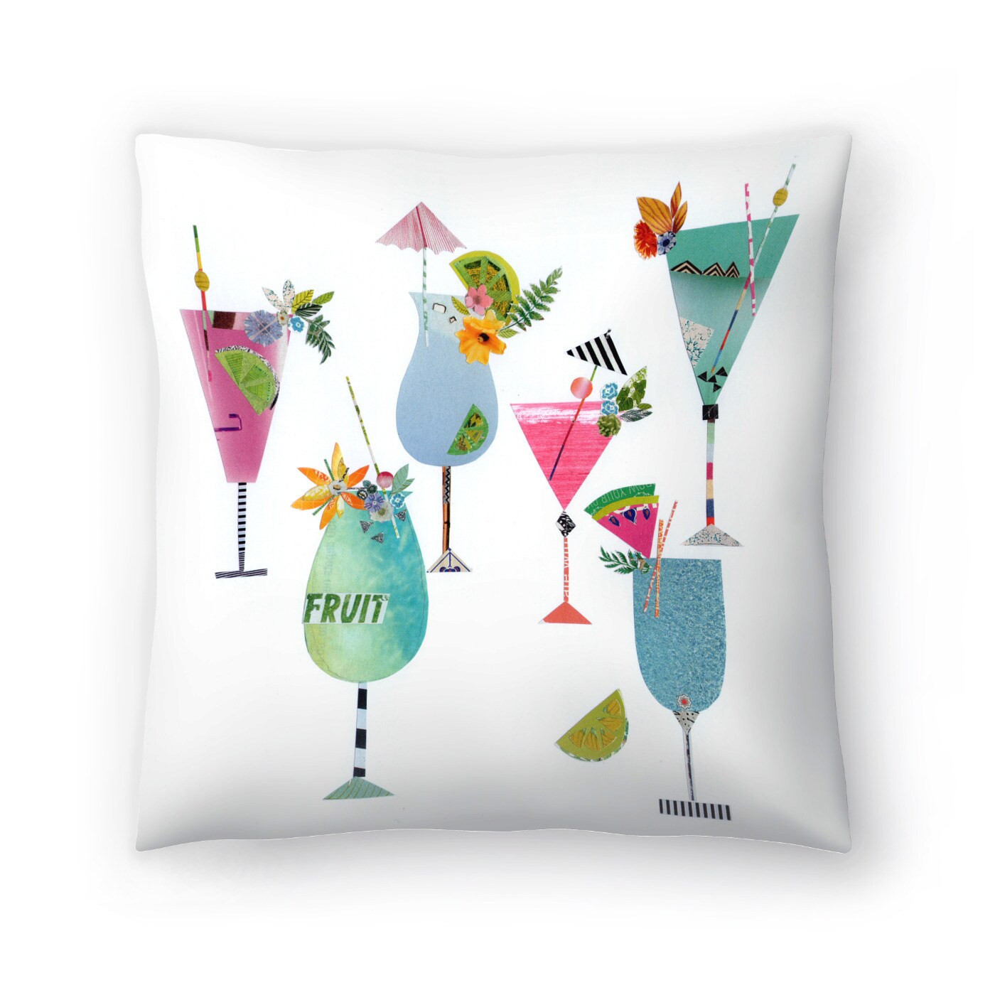 Six Fruity Cocktails by Liz and Kate Pope Americanflat Decorative Pillow