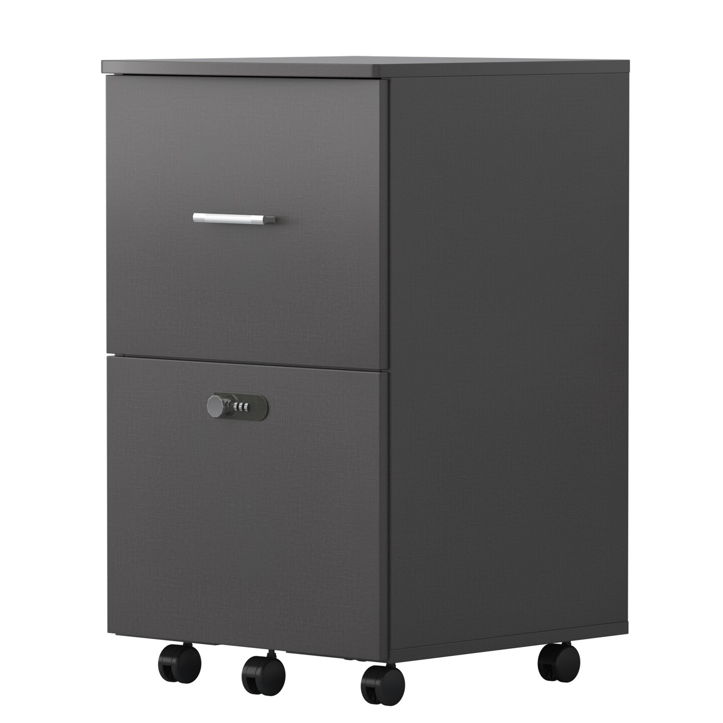 Pulley and Movable File cabinet with two drawers and lock for Hanging File Folders A4 or Letter Size | Small Rolling Printer Stand office storage cabinet