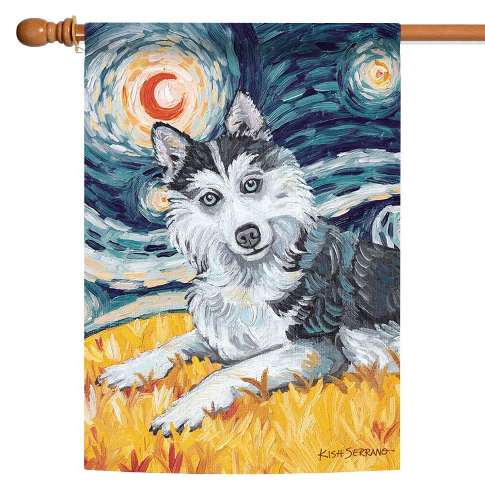 Van Growl-Siberian Husky Decorative Dog Flag