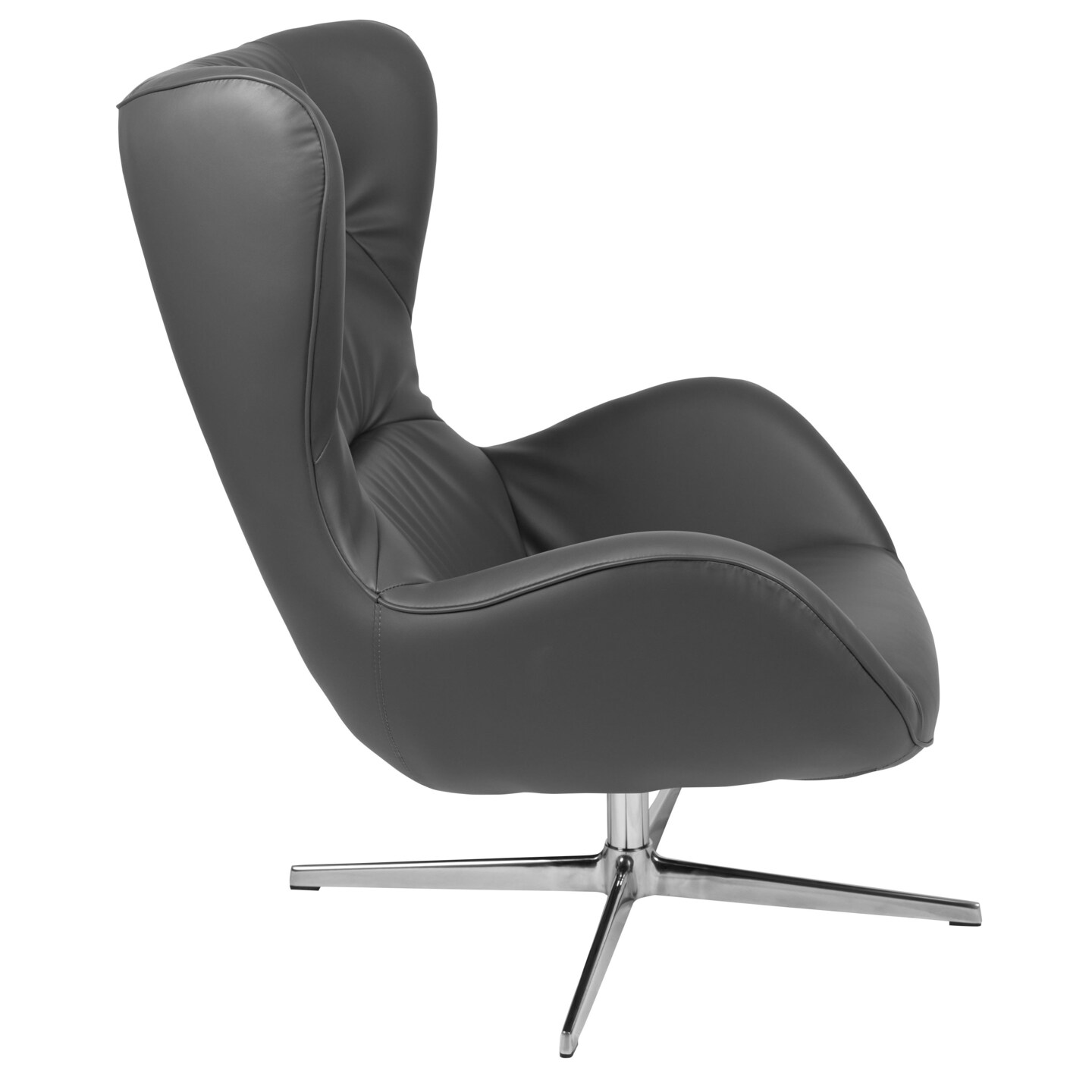 Merrick Lane Olwen Ergonomic High-Back Lounge Chair 360&#xB0; Swivel Accent Chair Side Chair with 4 Star Alloy Base