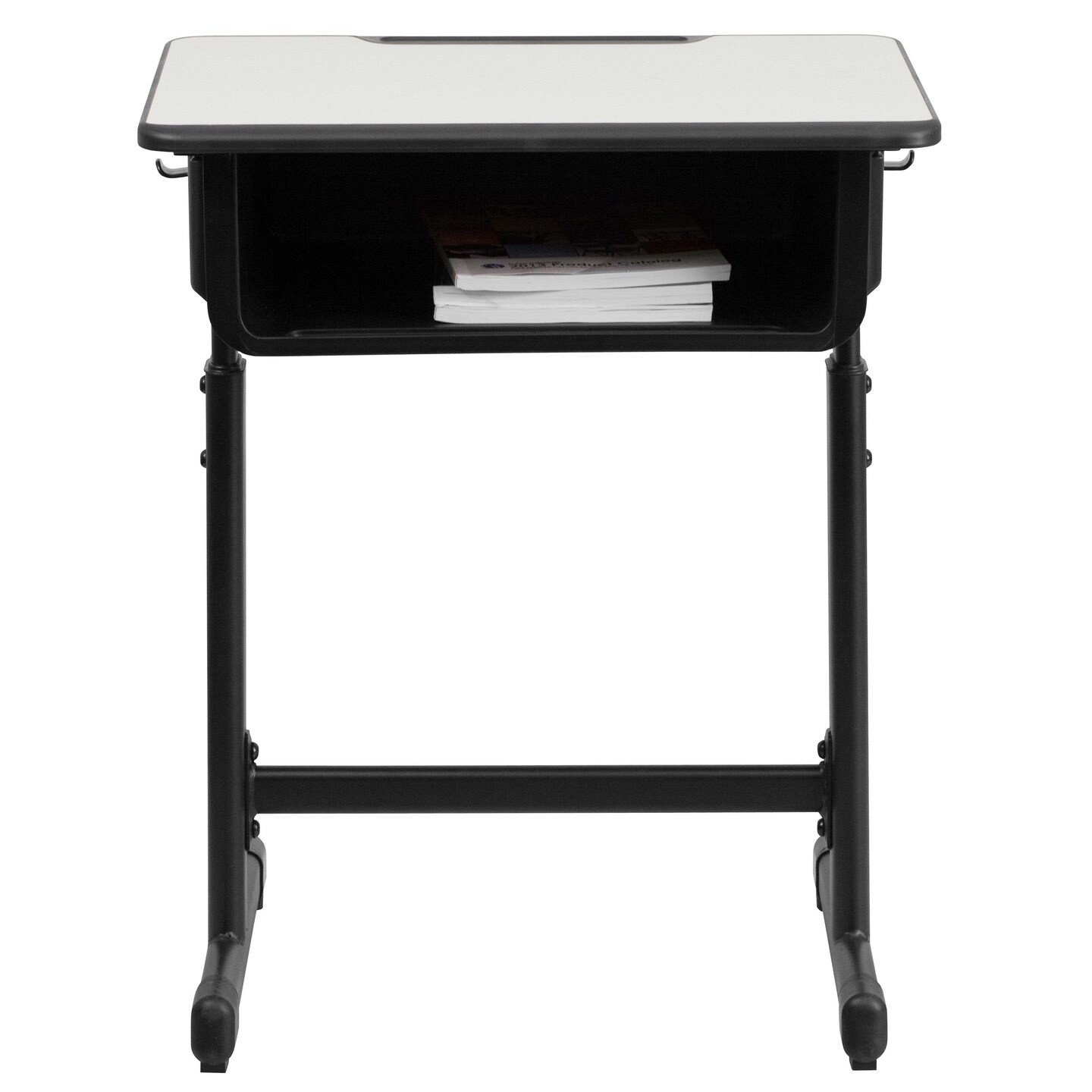 Emma and Oliver Student Desk with Top and Adjustable Height Pedestal Frame