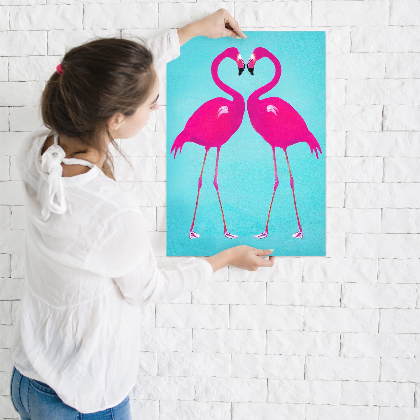 Poster Art Print - Flamingo Heart by Coco de Paris  - Americanflat