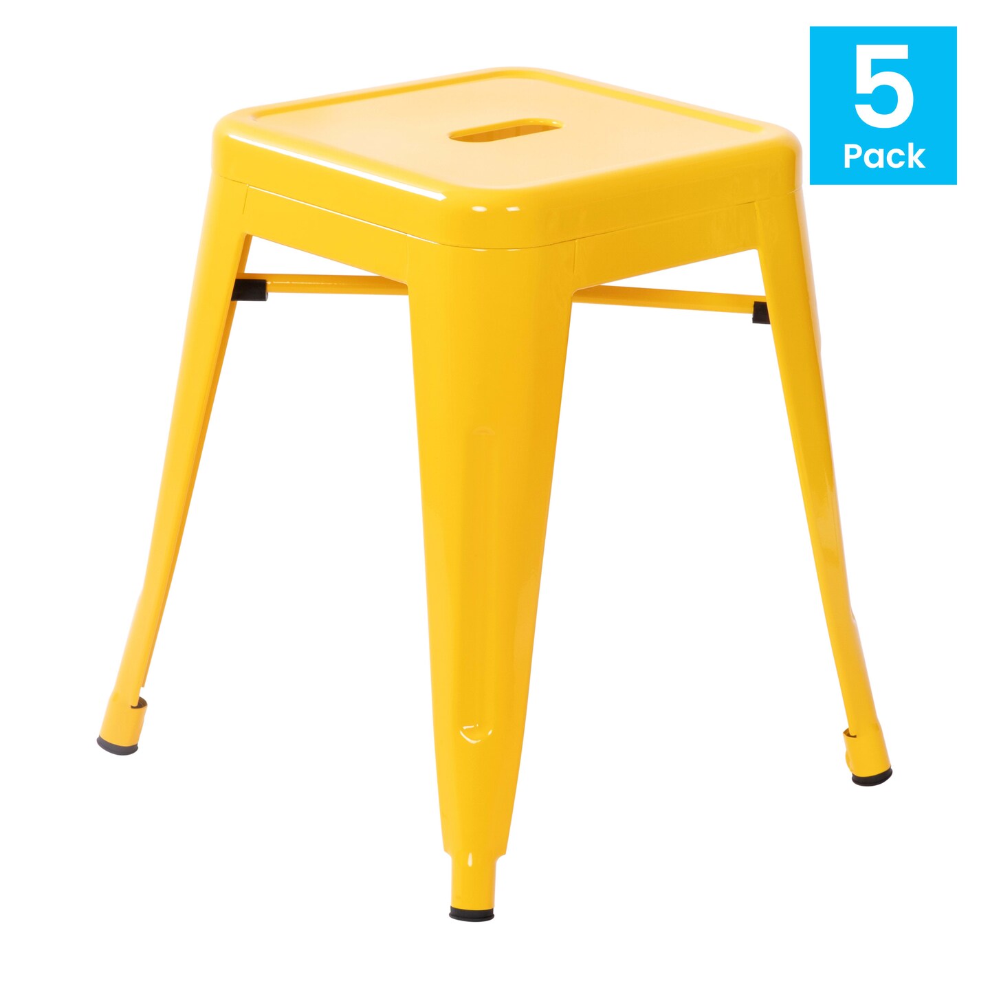 Emma and Oliver 18 Inch Table Height Indoor Stackable Metal Dining Stool-Set of 4