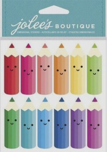 Jolee&#x27;s Boutique Bright Colored Pencils Dimensional Stickers