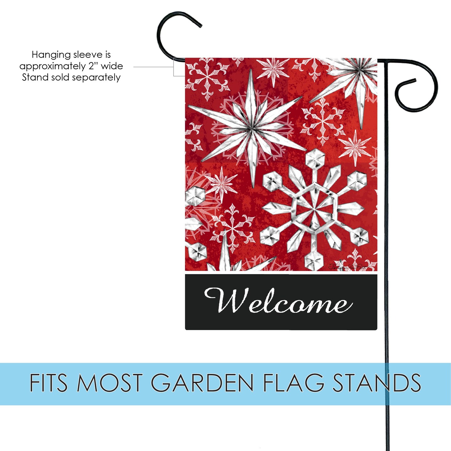 Snowflake Salutations Decorative Winter Flag