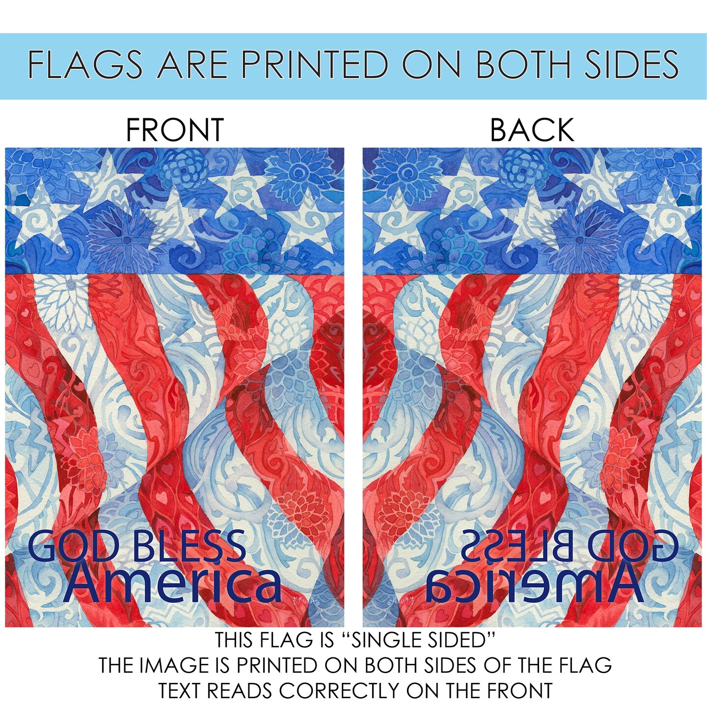 God Bless America Decorative Patriotic Flag