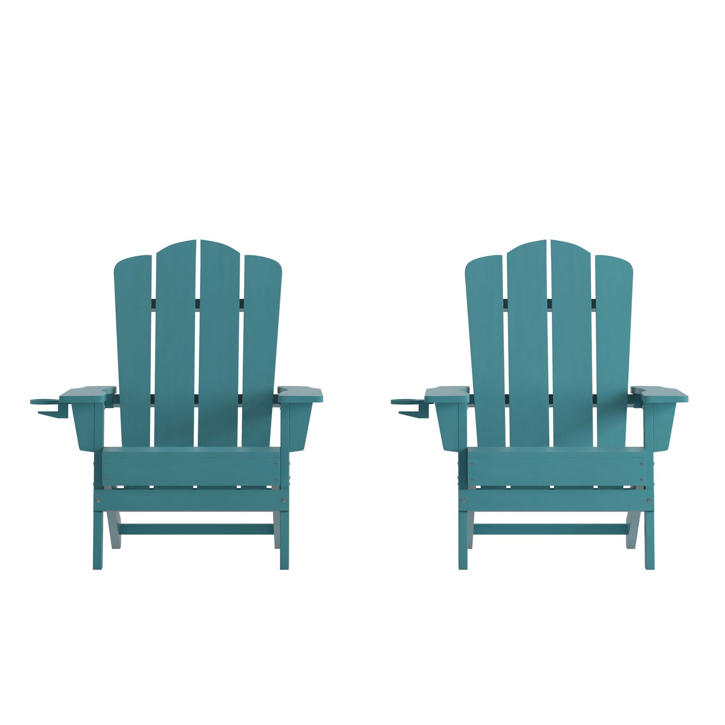 Merrick Lane Nassau Adirondack Chair with Cup Holder, Weather Resistant HDPE Adirondack Chair