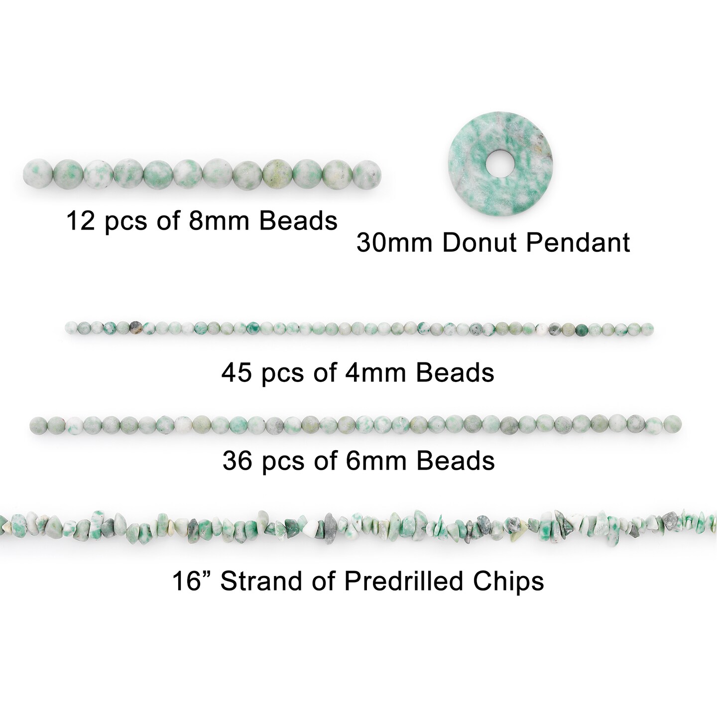 Spotted Jade Natural Gemstones Beads Value Pack of About 200 Beads