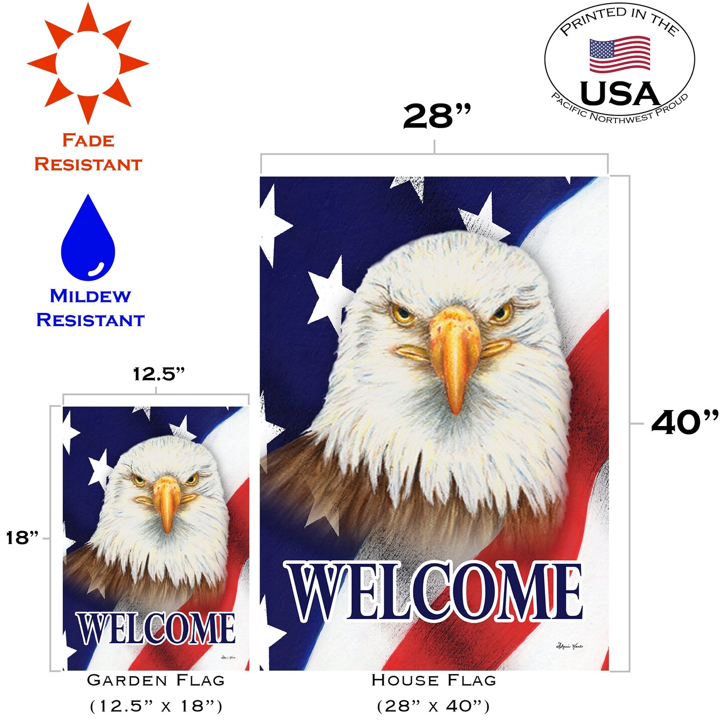 Eagle Welcome Decorative Patriotic Flag