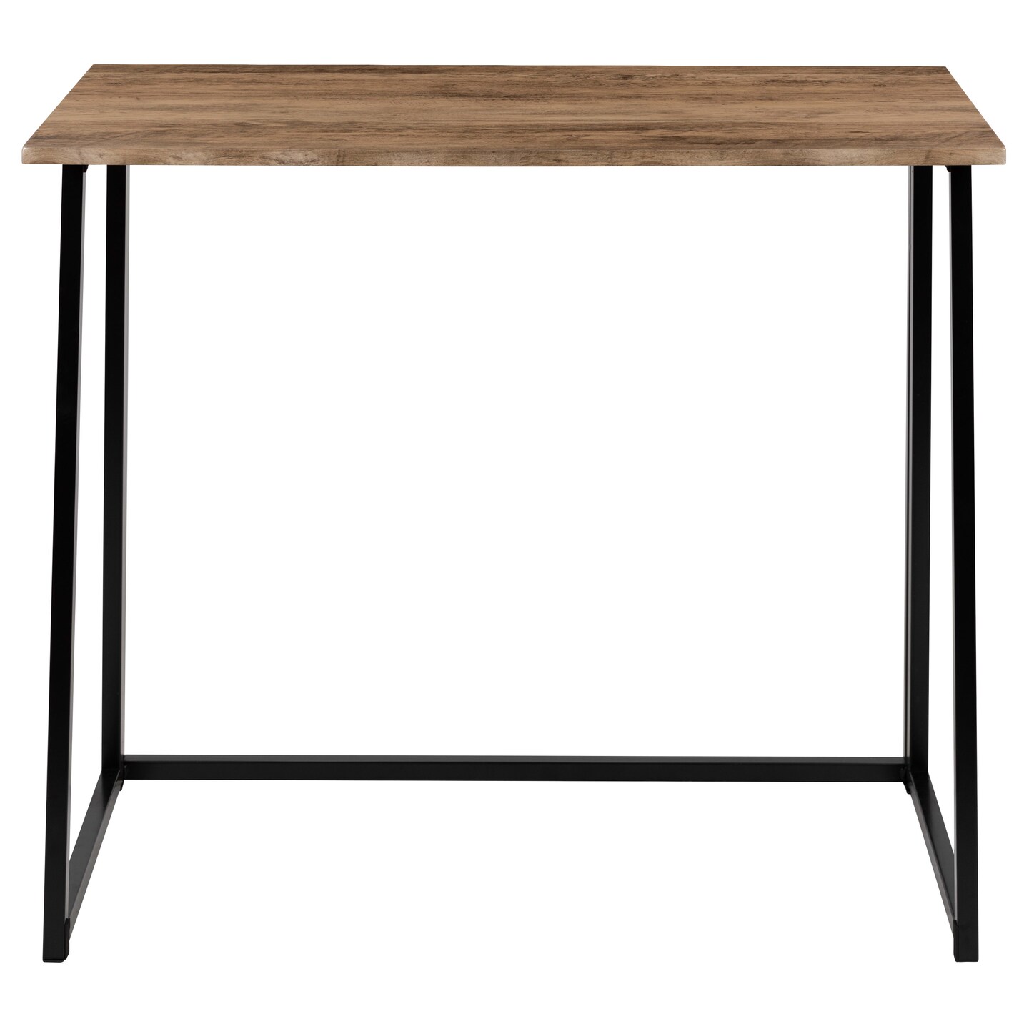Merrick Lane Oakdale Folding Computer Desk with Wood Grain Finish Top and Folding Metal Legs