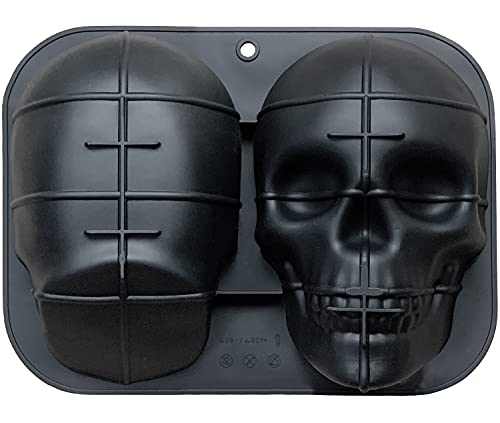 JETKONG Extra Large Silicone Skull Cake Mold Haunted Skull Baking Cake Pan for Halloween and Birthday Party
