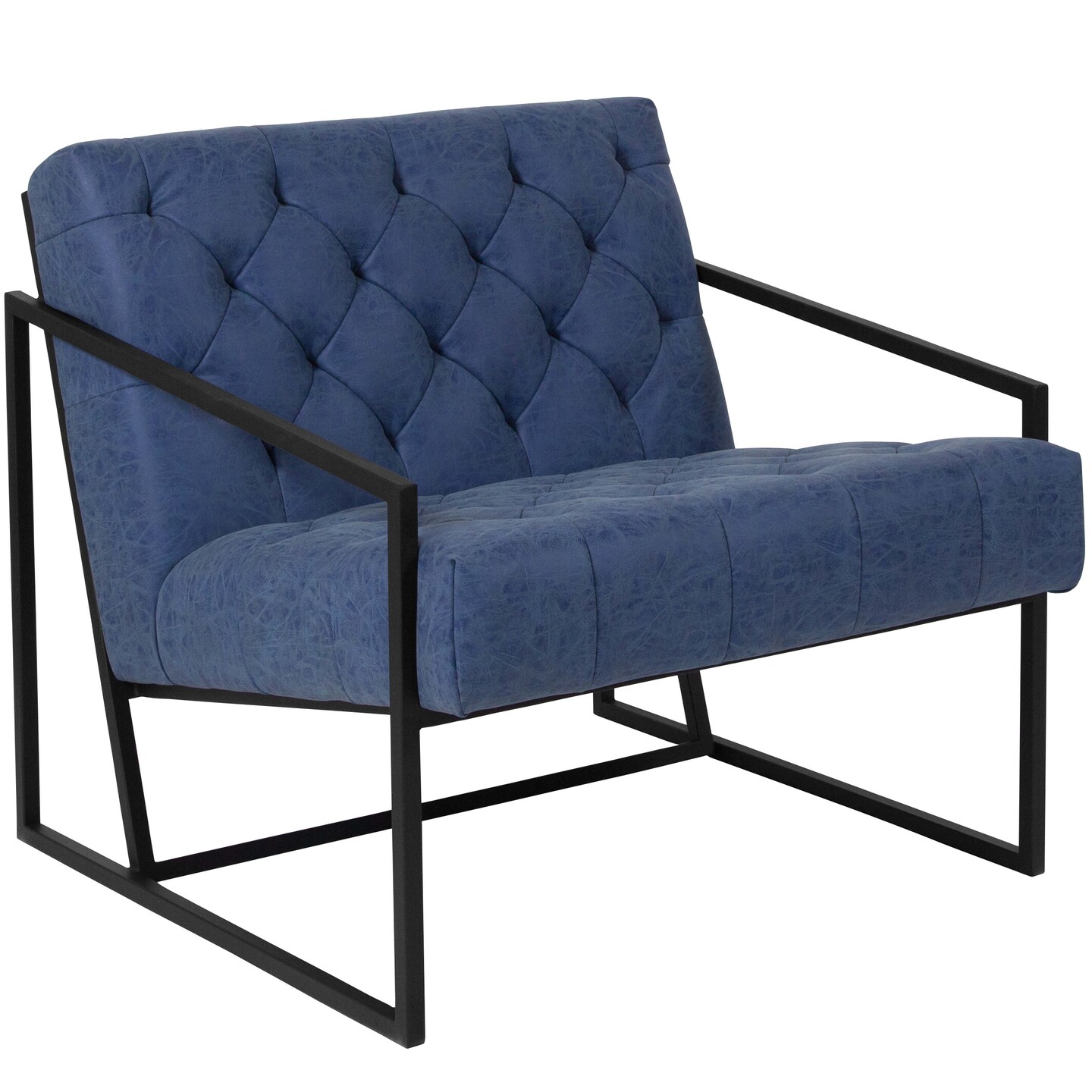 Merrick Lane Vienna Modern Lounge Chair With Tufted Seating And Metal Frame