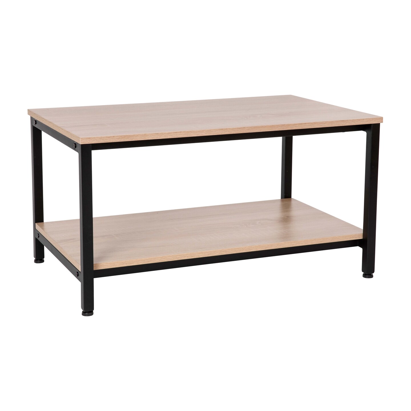 Merrick Lane Bromwell Coffee Table Rustic and Metal Frame Coffee Table With Storage