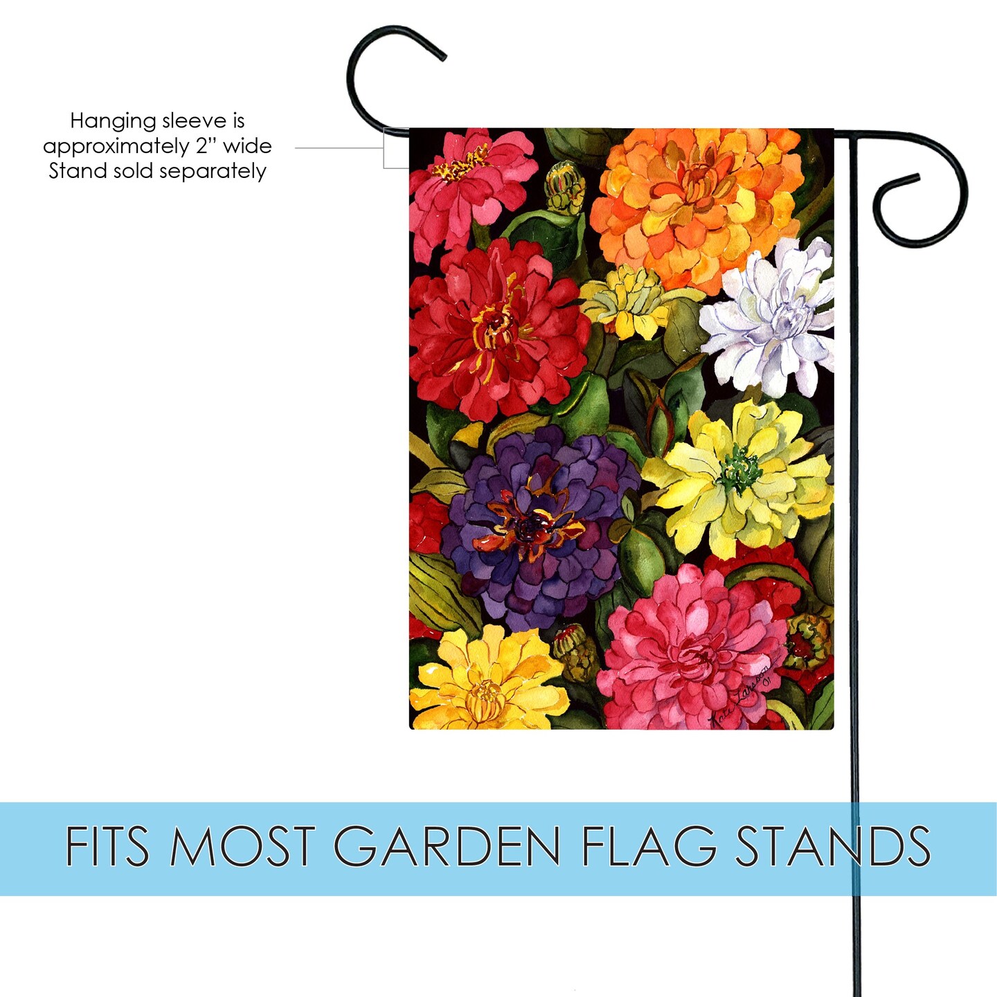 Zippy Zinnias Decorative Spring Flag