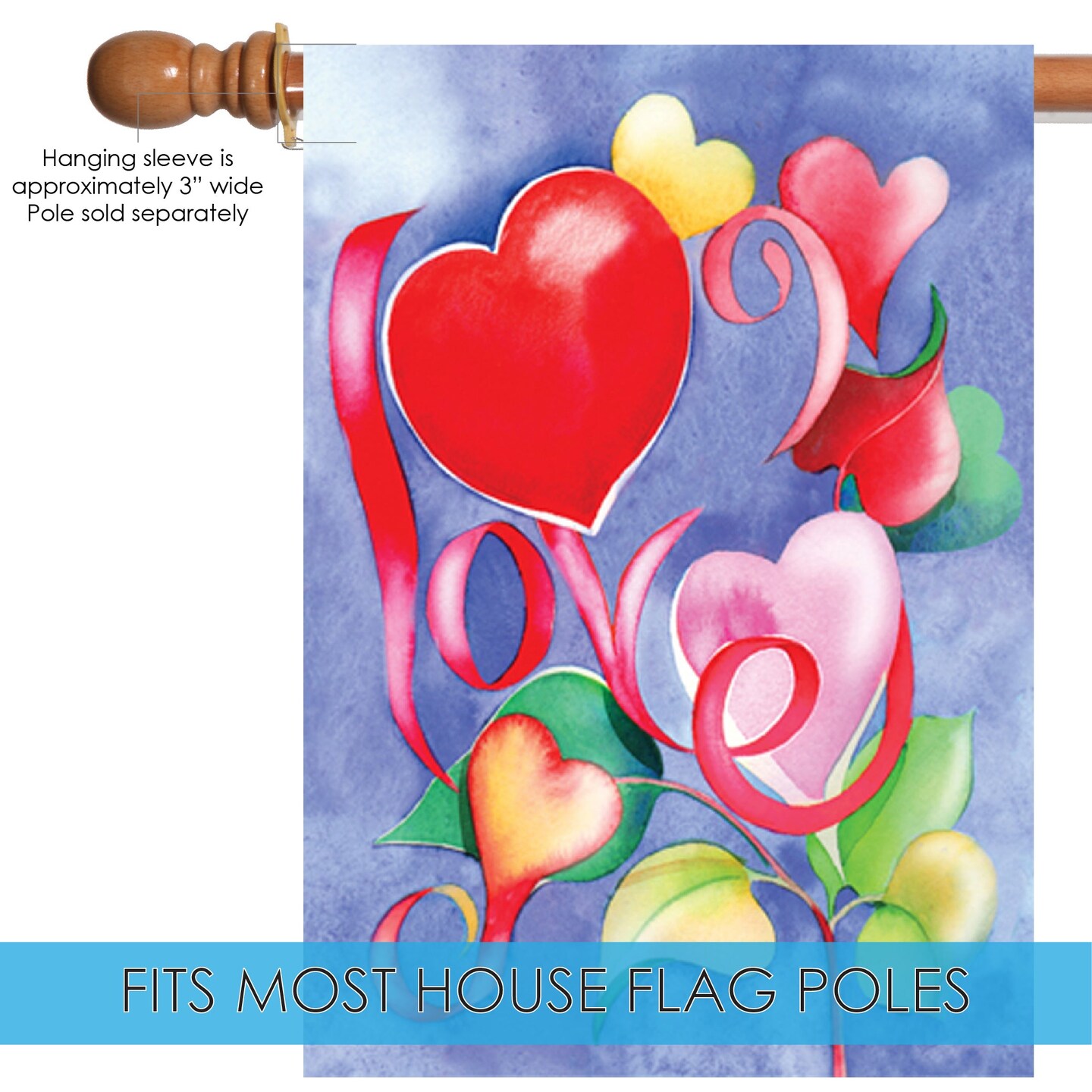 Love Decorative Valentine Flag