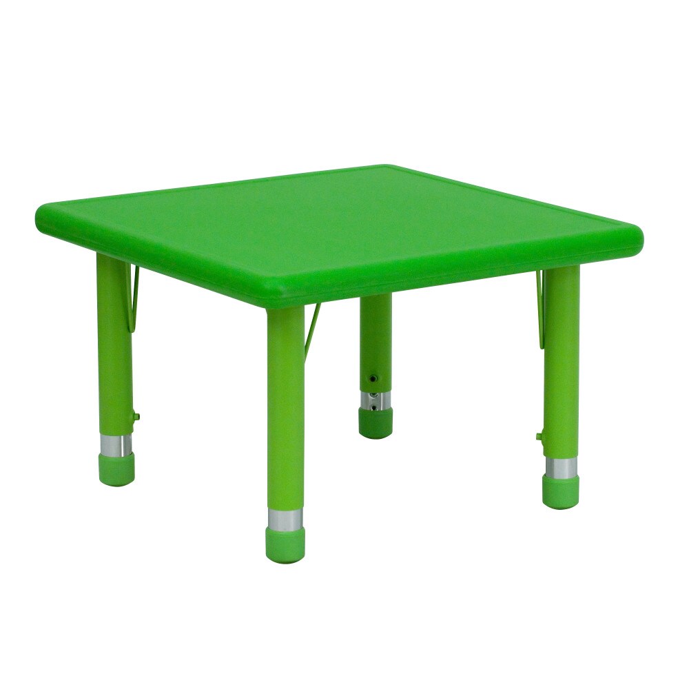 Emma and Oliver 24" Square Plastic Height Adjustable Activity Table