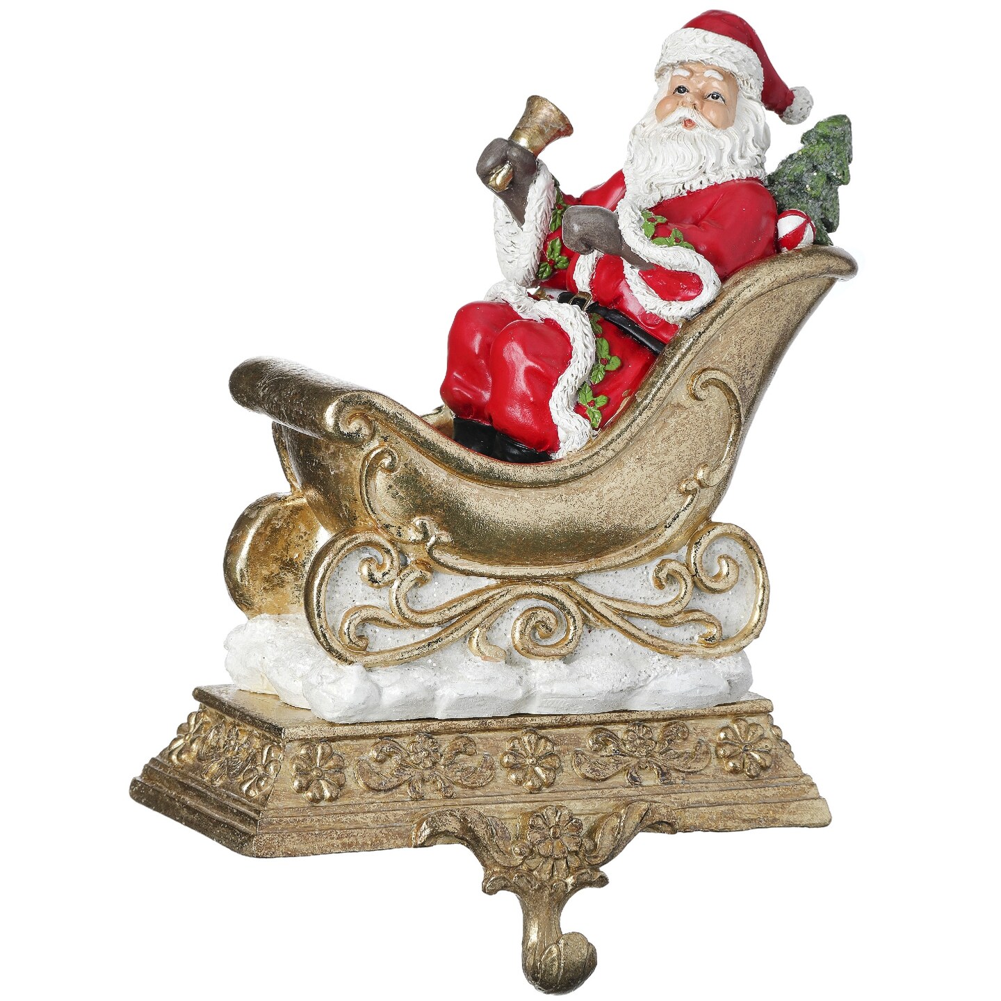 Contemporary Home Living 8.5" Santa in Sleigh Christmas Stocking Holder