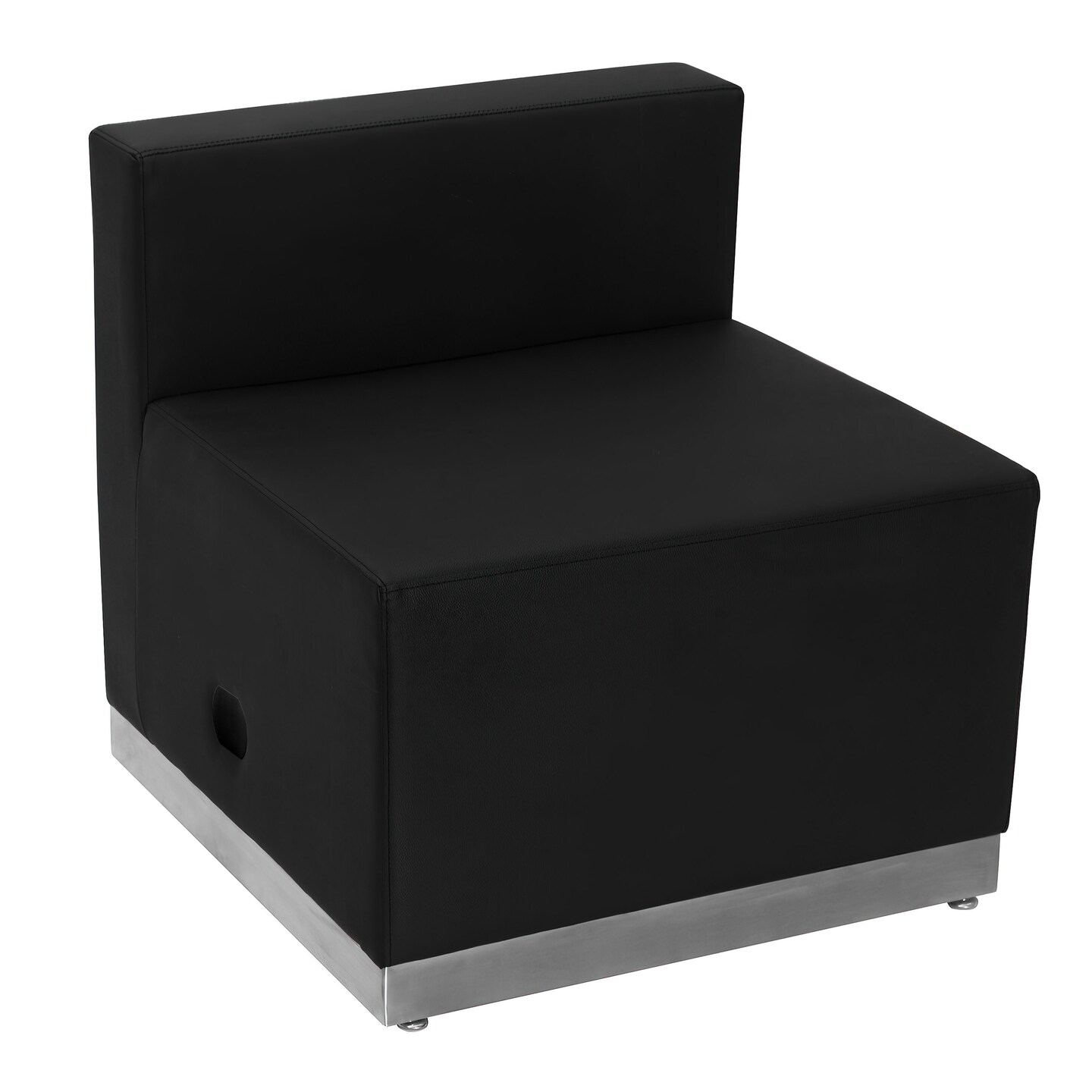 Emma and Oliver Modular Reception Chair with Brushed Stainless Steel Base