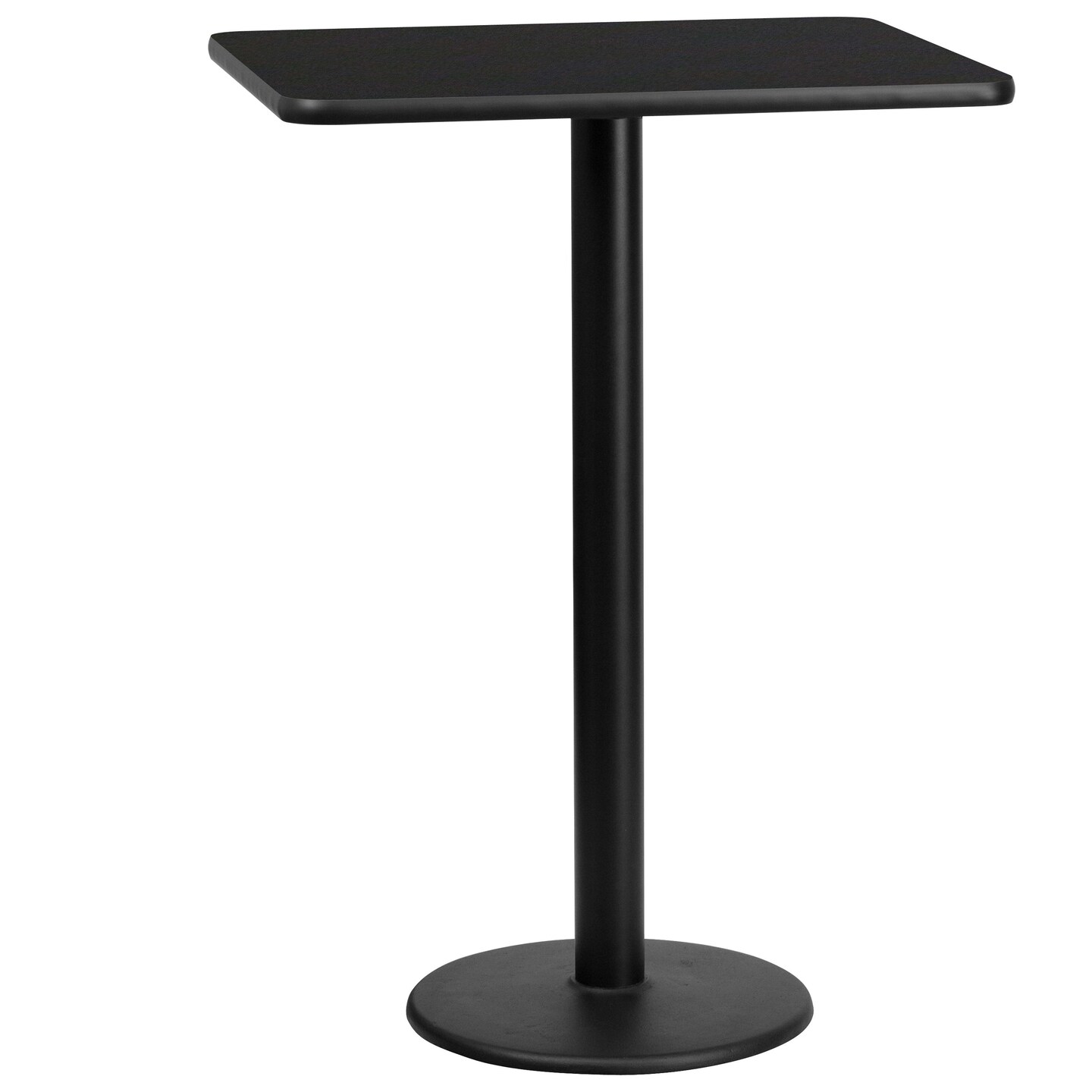 Emma and Oliver 24&#x22;x30&#x22; Rectangular Laminate Bar Table with 18&#x22; Round Base