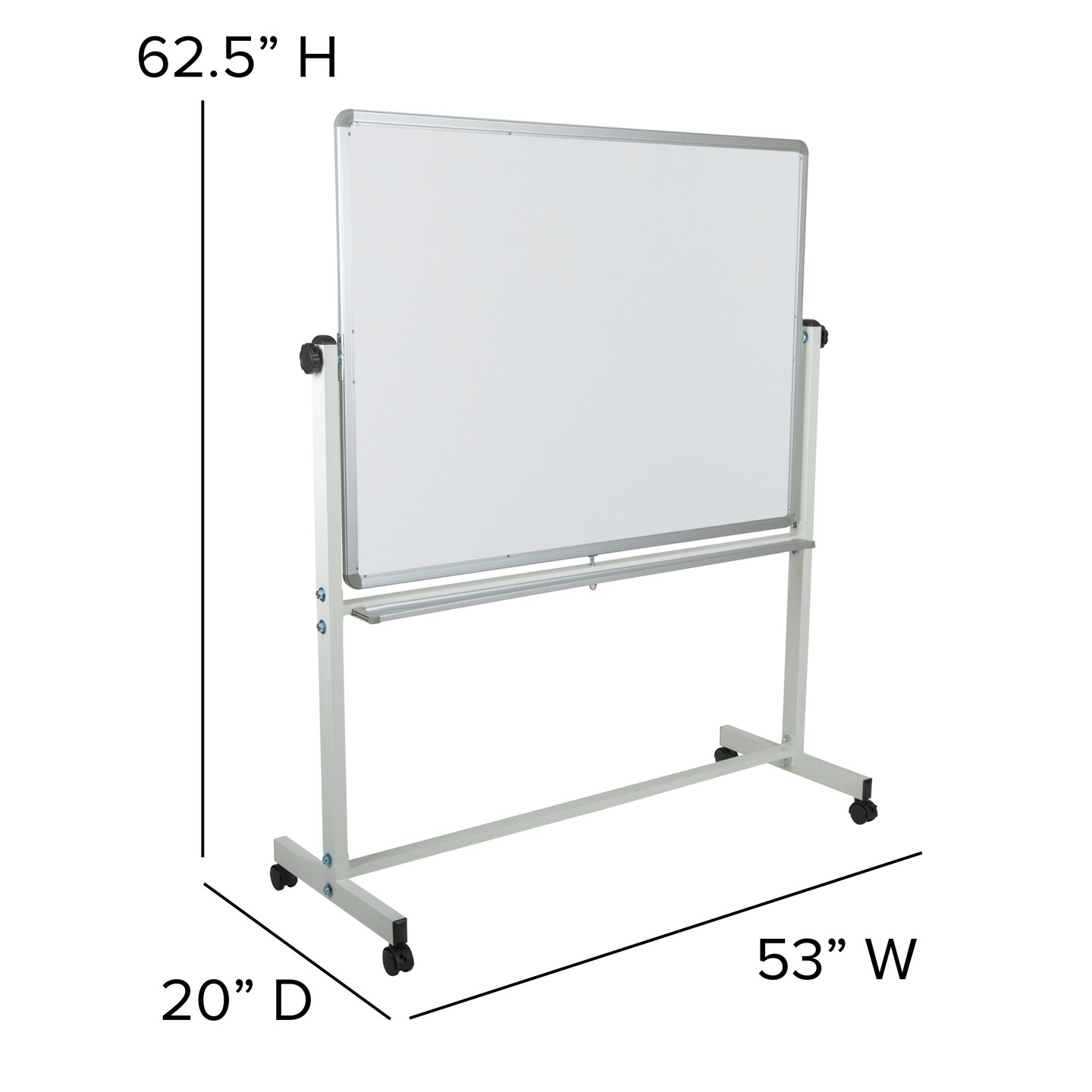 Emma and Oliver Double-Sided Mobile White Board Stand with Pen Tray