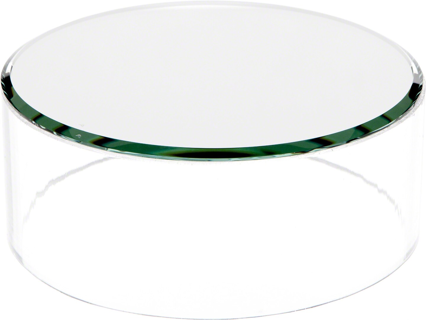 Plymor Clear Acrylic Cylinder Display Riser with Mirror Top, 2