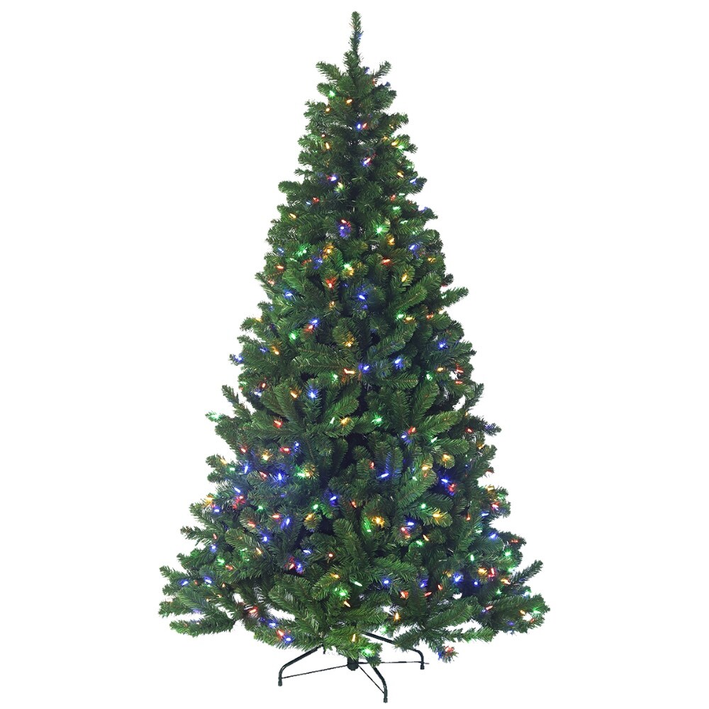 6.5/7.5/9ft Pre-Lit Douglas Fir Artificial Christmas Tree Color+Clear LED by Holiday Tree