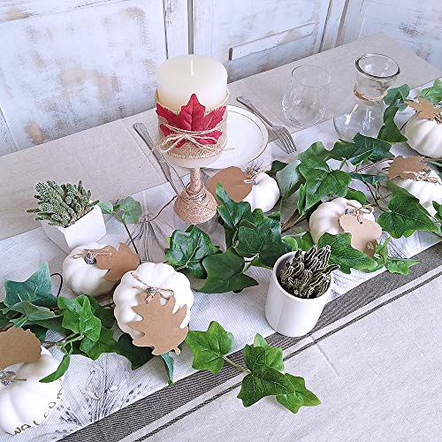 BESTTOYHOME 12 PCS Assorted Sizes Rustic Harvest White Artificial Pumpkins for Halloween, Fall Thanksgiving Decorating Harvest Embellishing and Displaying
