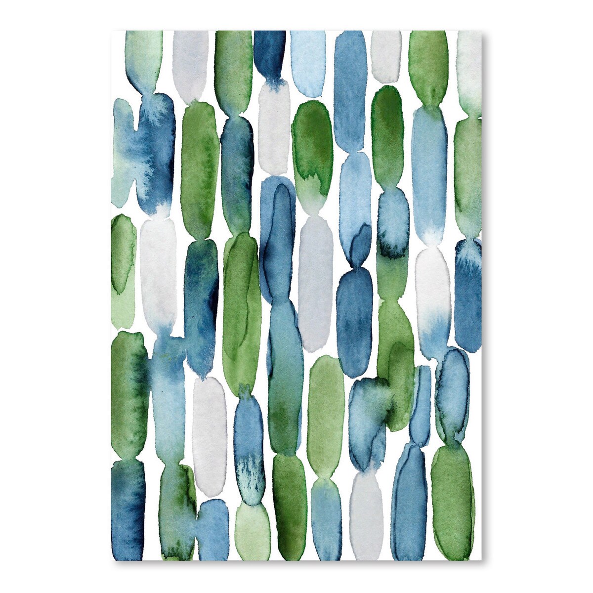 Watercolor Blue Green Strokes by Lisa Nohren  Poster Art Print - Americanflat