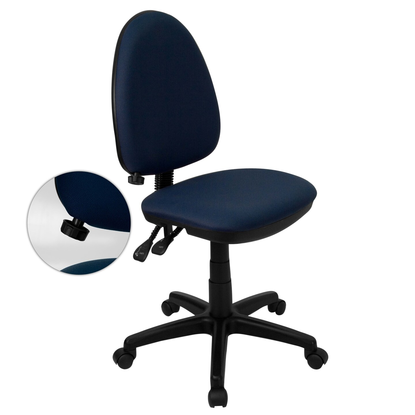 Emma and Oliver Mid-Back Fabric Adjustable Lumbar Swivel Task Ergonomic Office Chair