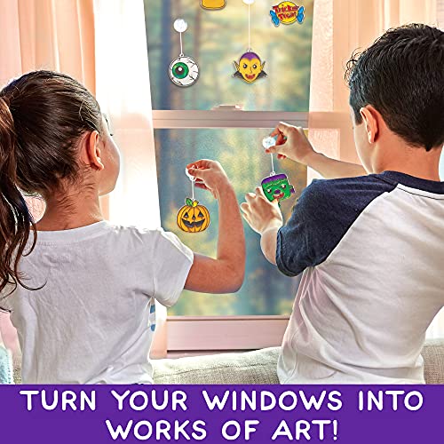 Made By Me Create Your Own Halloween Window Art, DIY Suncatcher Kit and Clings, Great Staycation or Sleepover Activity, Fun Group Activity, Arts and Crafts Set for Kids Ages 6, 7, 8, 9