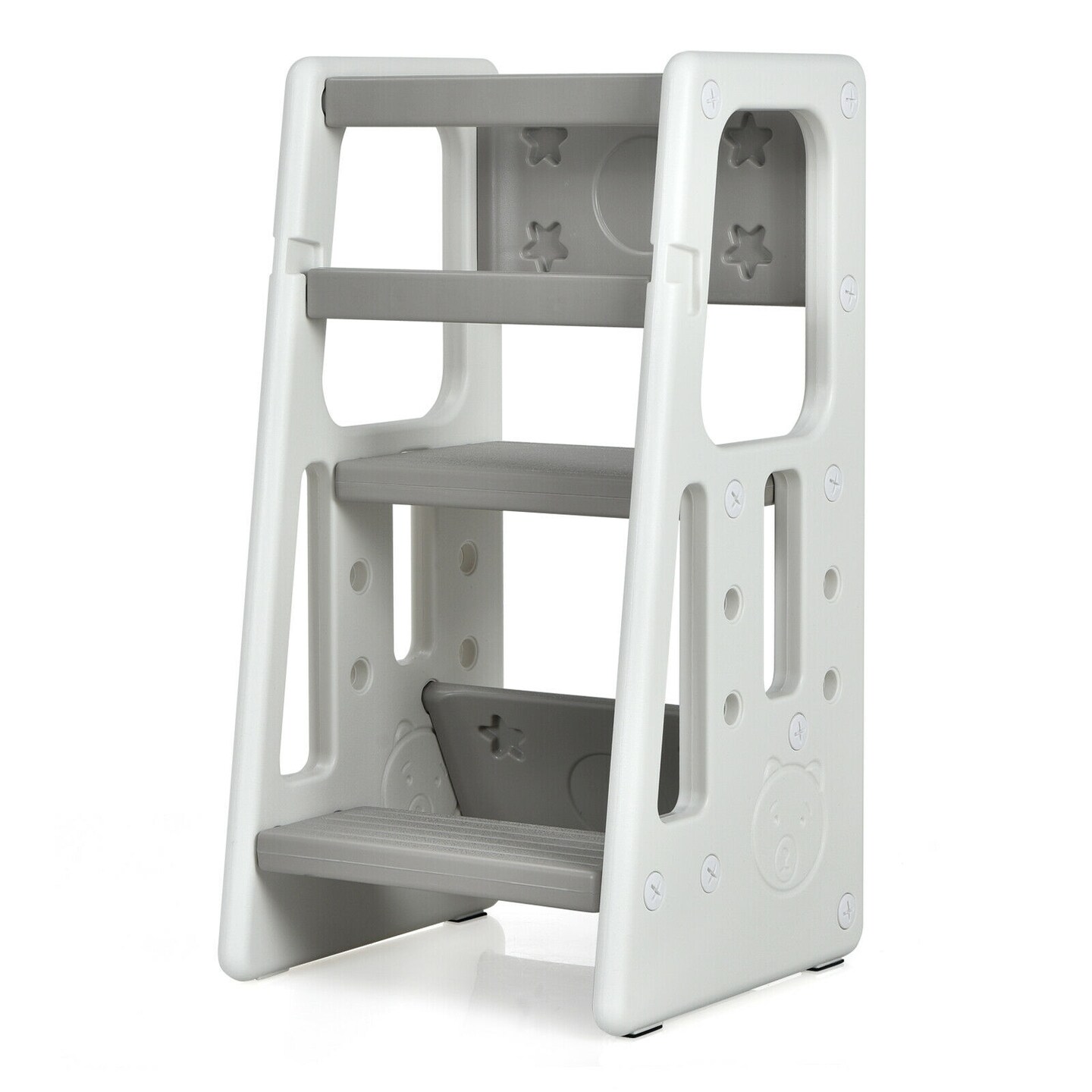 Kids Kitchen Step Stool with Double Safety Rails