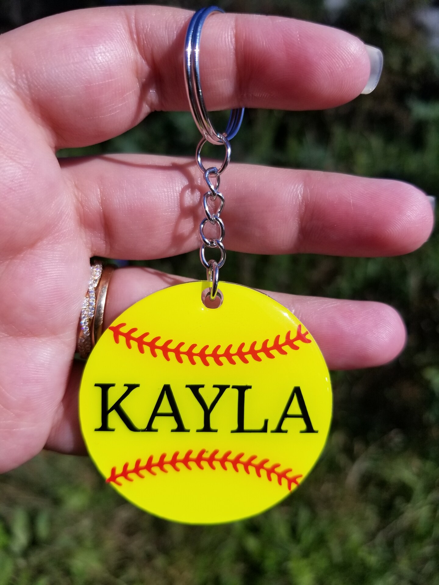 Custom Sports Photo Keychain