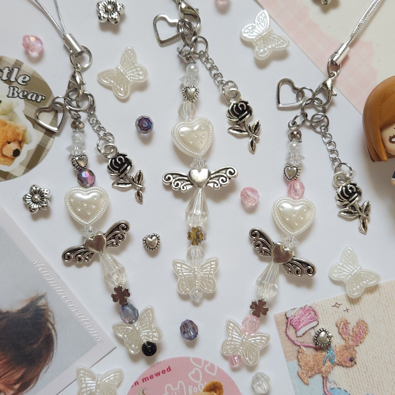 pulseira Heavenly, pulseira de pérolas, miçangas, aesthetic, softcore, coquette  beads