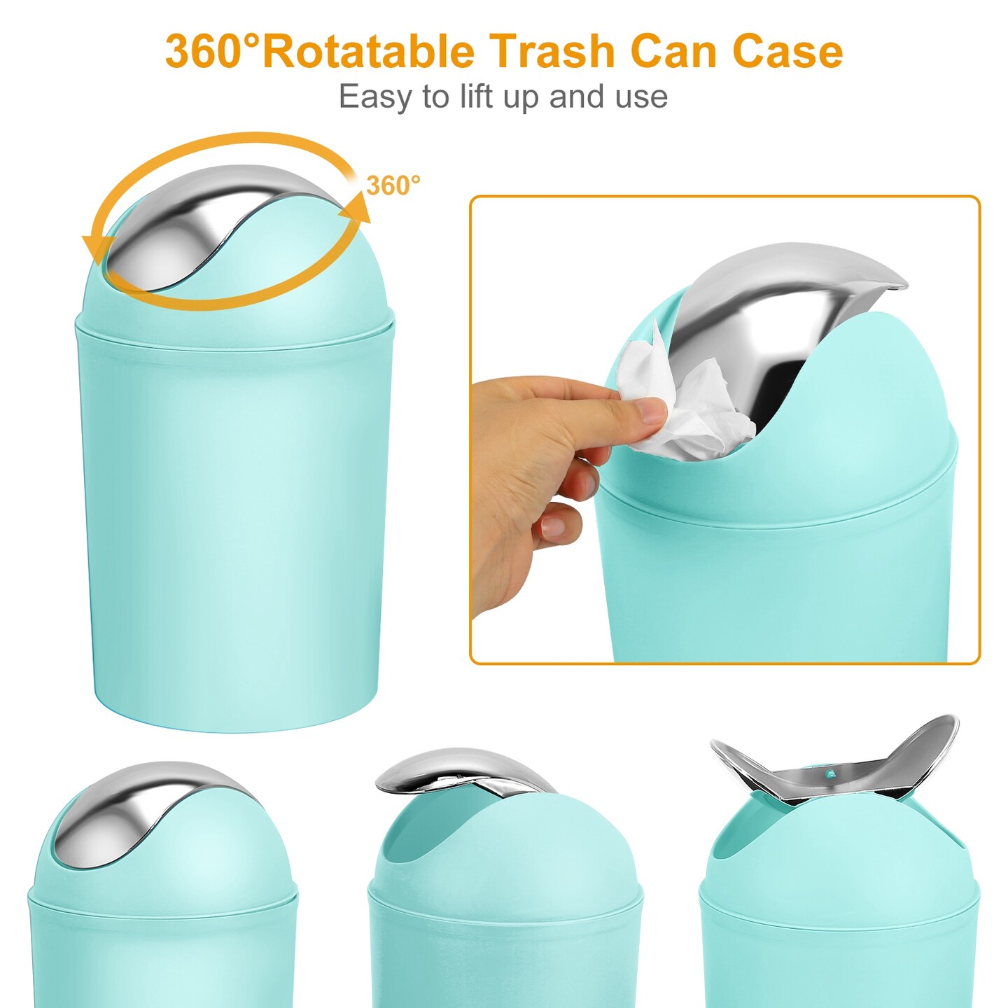 Eggracks 6 Pcs Bathroom Accessories Set including Soap Dispenser | Toothbrush Holder | Tumbler | Soap Dish | Toilet Cleaning Brush and Trash Can