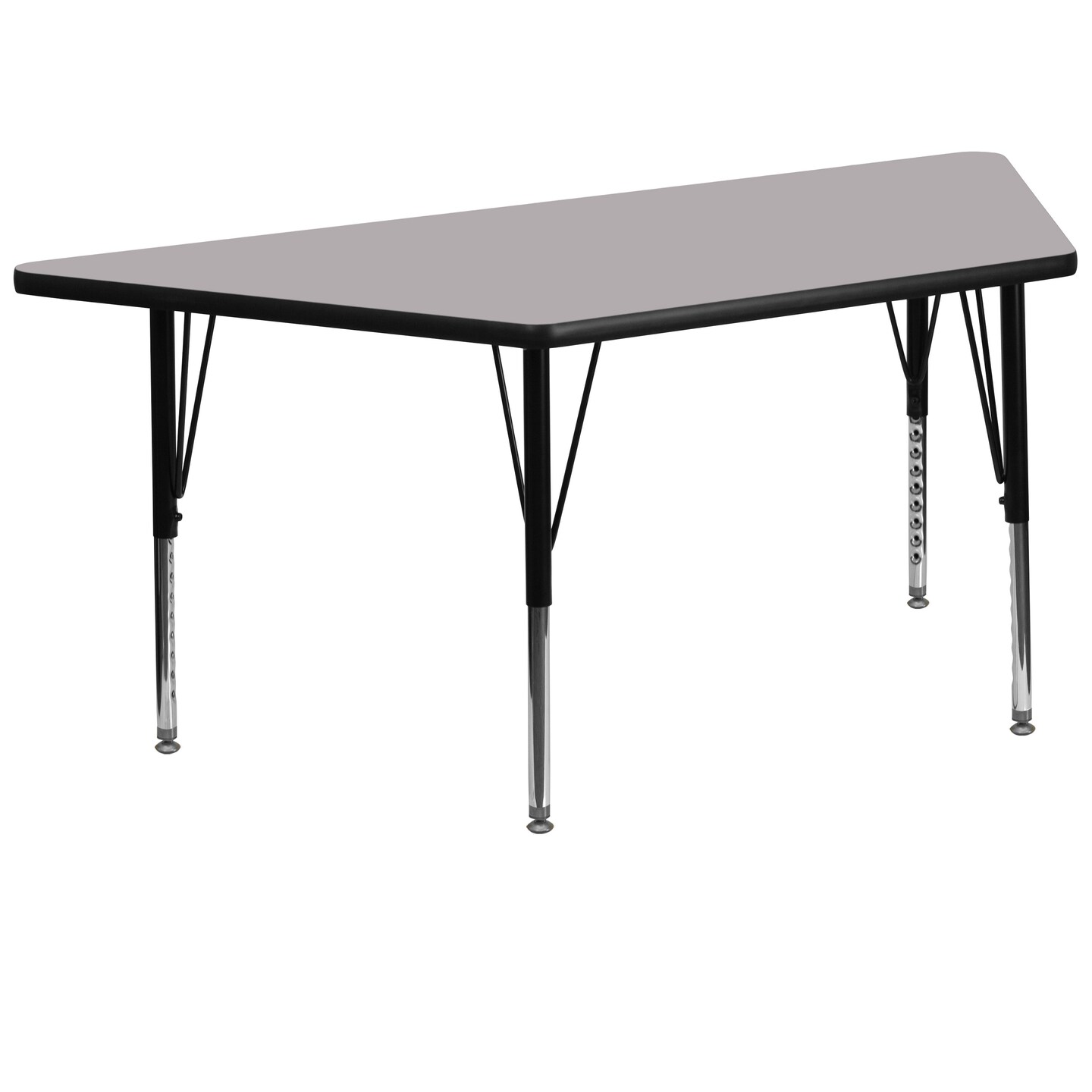Emma and Oliver 29x57 Trapezoid Laminate Adjustable Preschool Activity Table