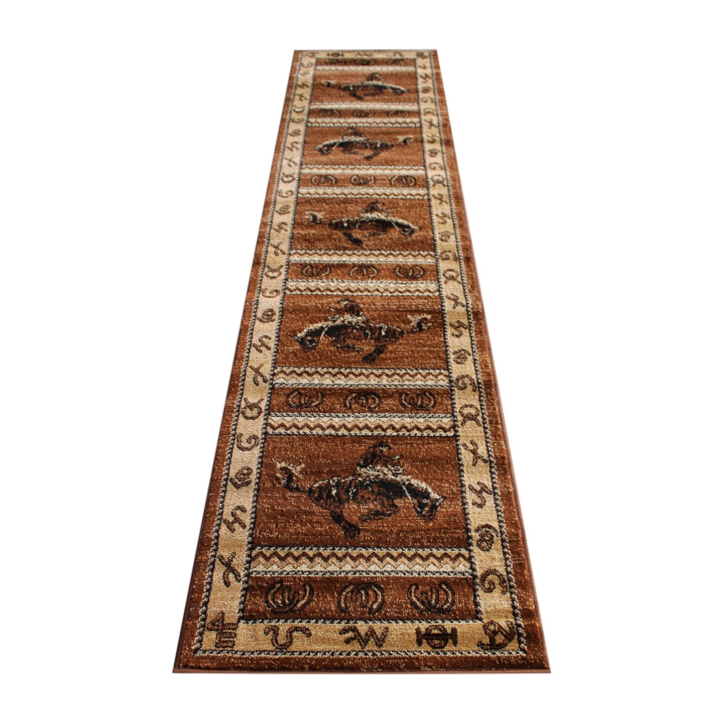 Masada Rugs Western Cowboy Themed Area Rug - Design L370