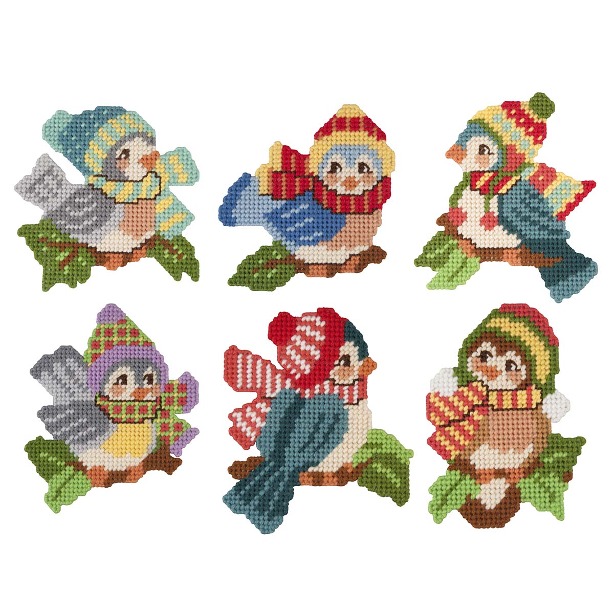 Herrschners  Winter Birds Ornaments Plastic Canvas Kit