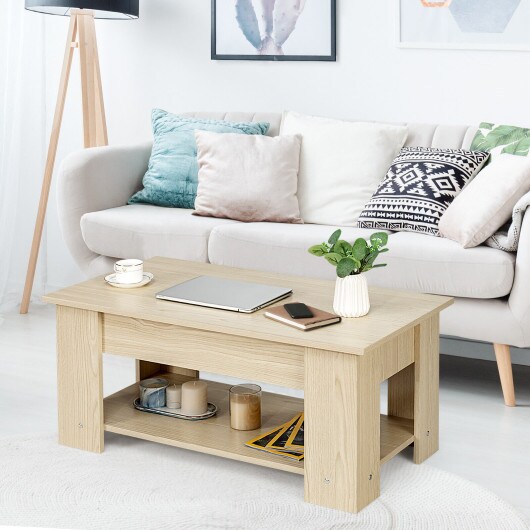 Coffee Table with Lift-up Desktop and Hidden Storage