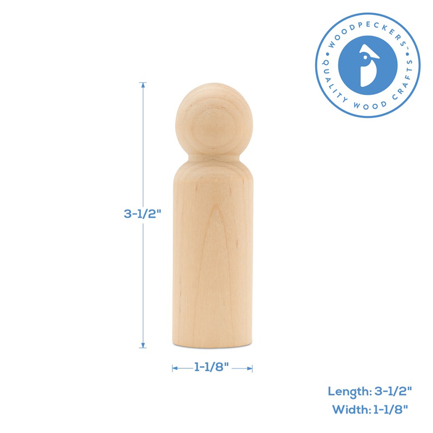 Wood Peg Doll People Unfinished Multiple Sizes Dad, for Crafts & Play | Woodpeckers