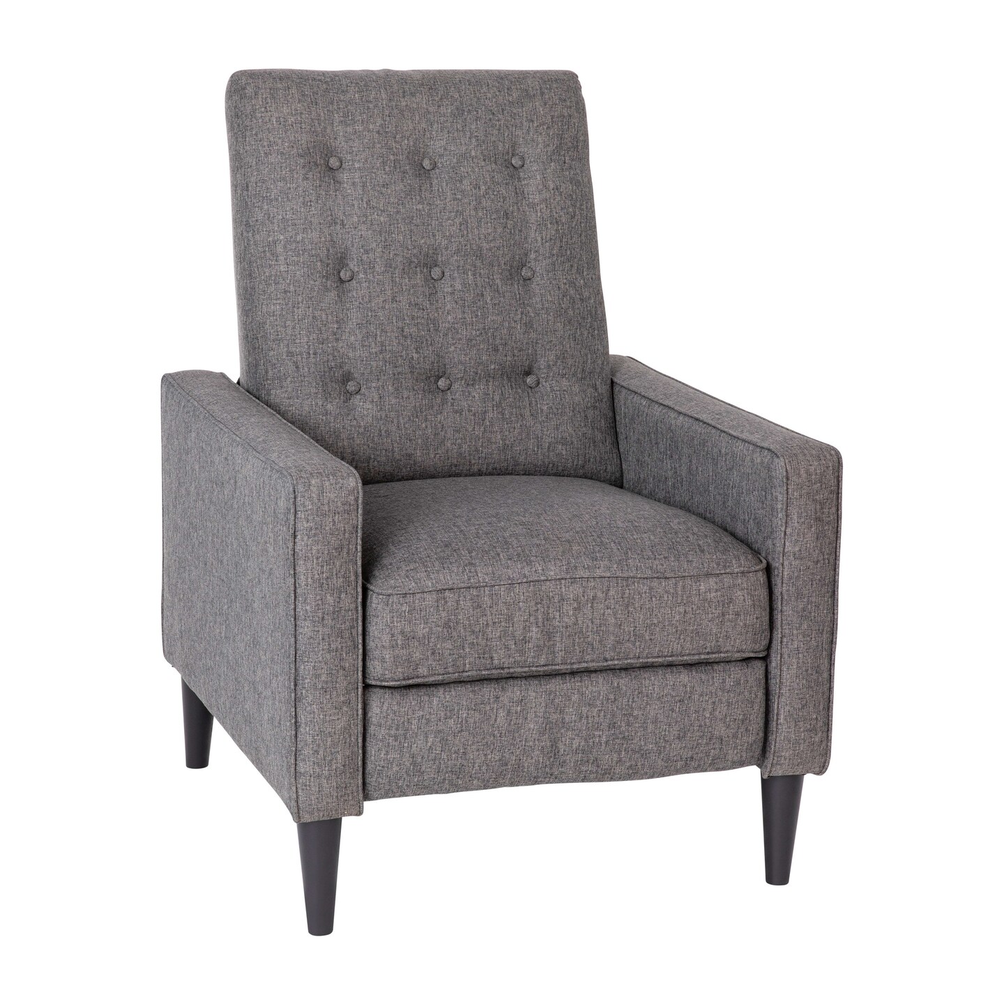 Merrick Lane Darcy Recliner Chair Mid-Century Modern Faux Leather Tufted Upholstery Ergonomic Push Back Living Room Recliner