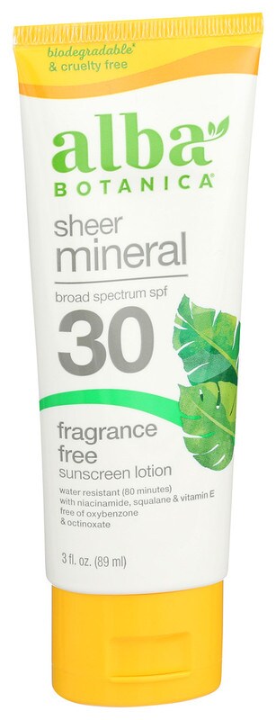 Alba Botanica Fragrance Free SPF 30 Very Emollient Mineral Sunscreen - 1 Each - 4 oz