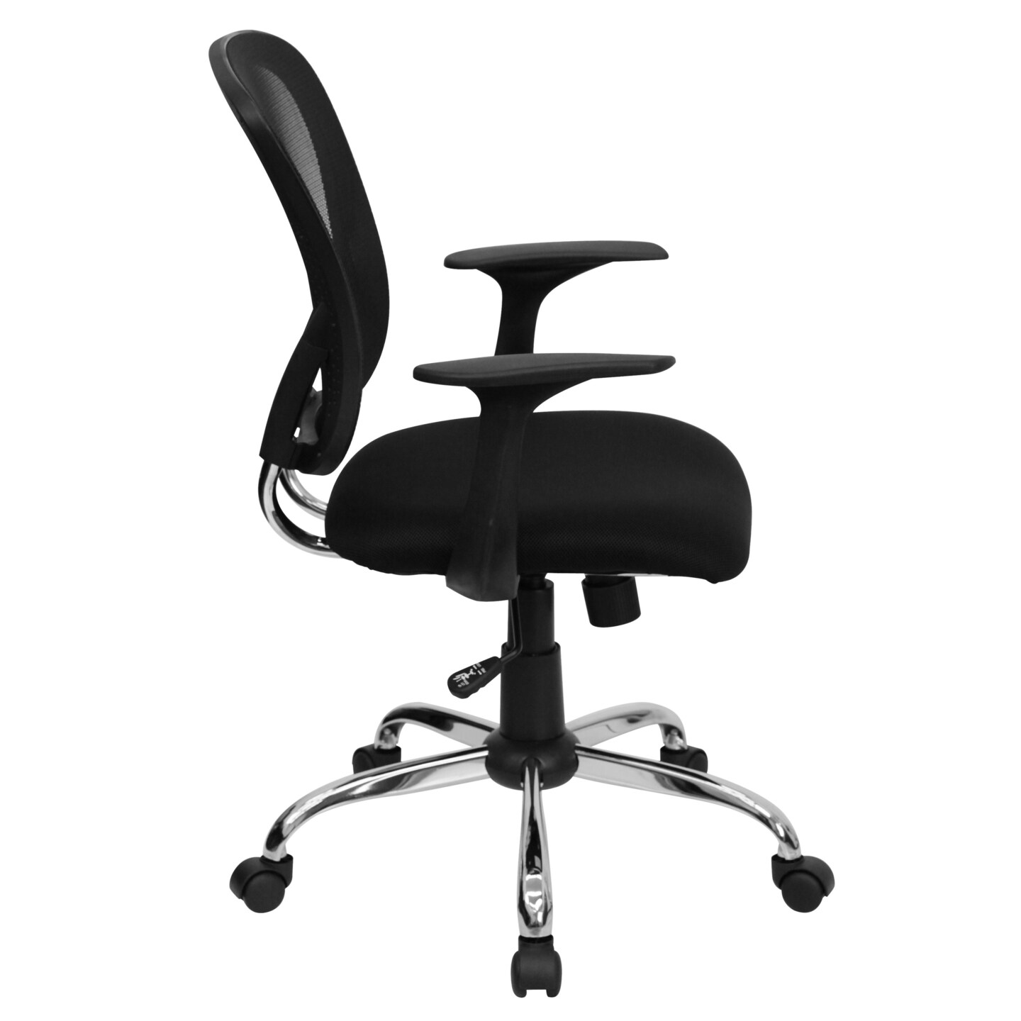 Emma and Oliver Mid-Back Mesh Swivel Task Office Chair with Chrome Base and Arms