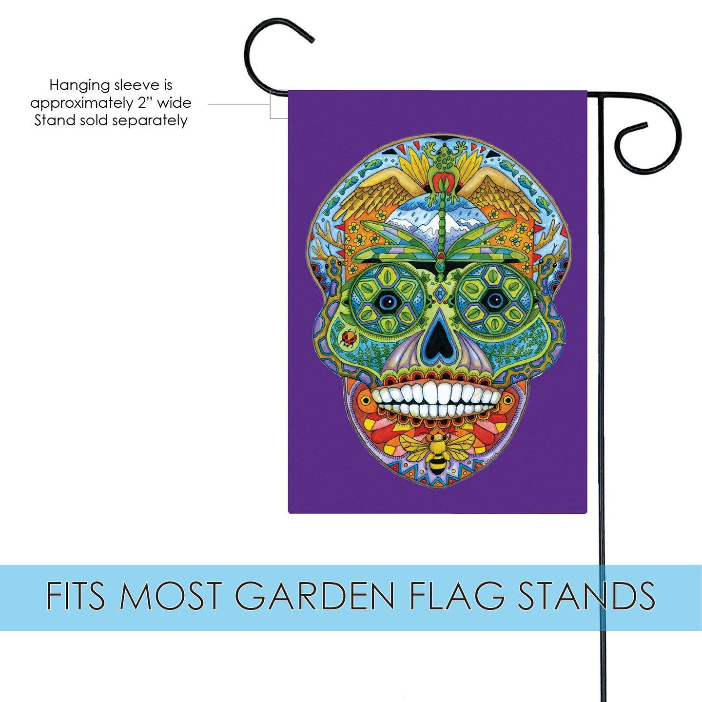 Animal Spirits- Sugar Skull Decorative Skull Flag