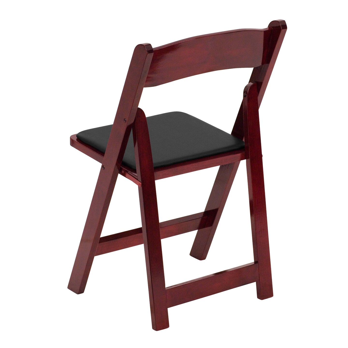 Emma and Oliver 2 Pack Wedding Party Event Wood Folding Chair with Vinyl Padded Seat
