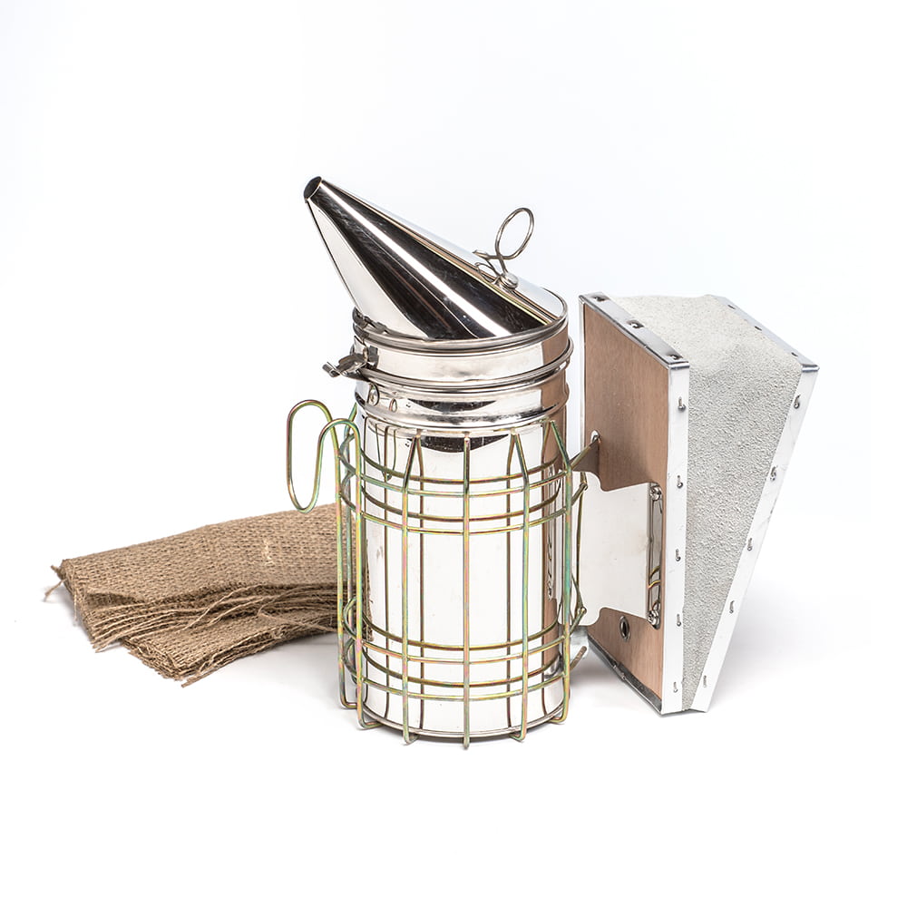 Beekeeping Smoker and Untreated Burlap Fuel Kit Keep Honeybees Calm